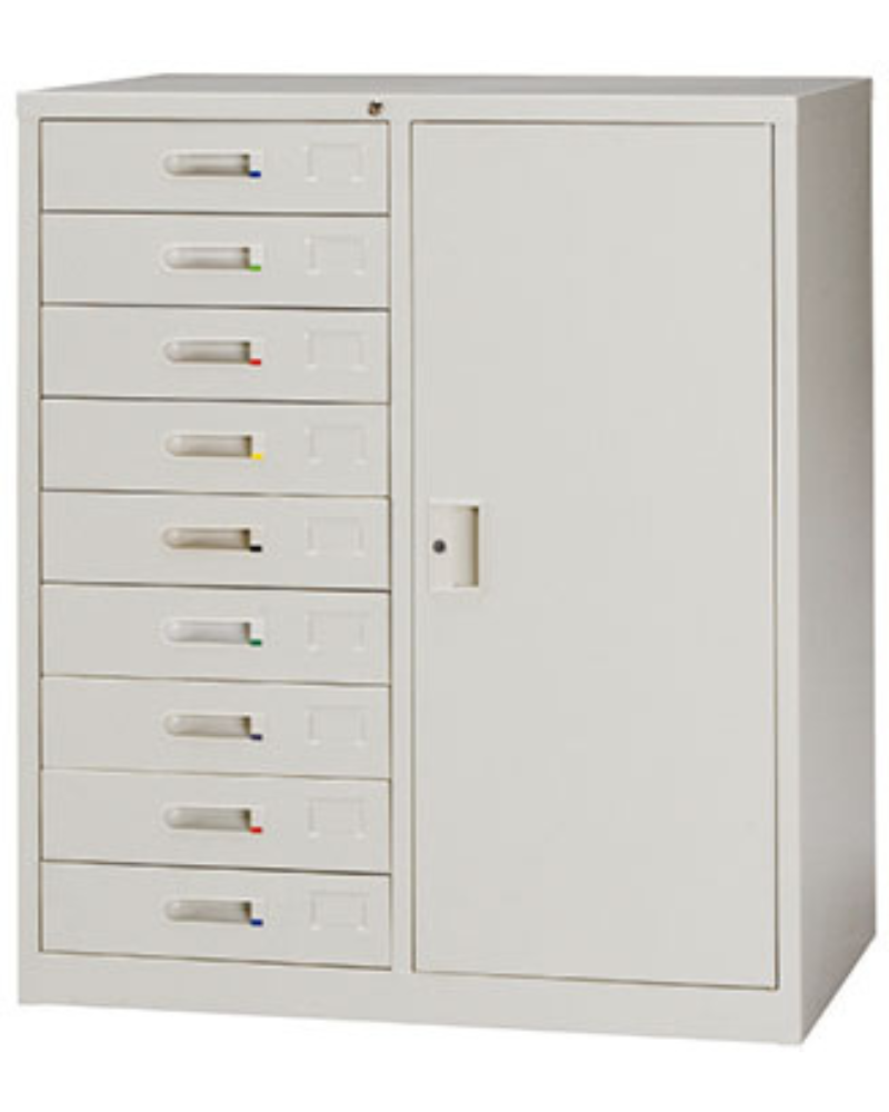 3-30 單邊九抽屜鋼製公文櫃