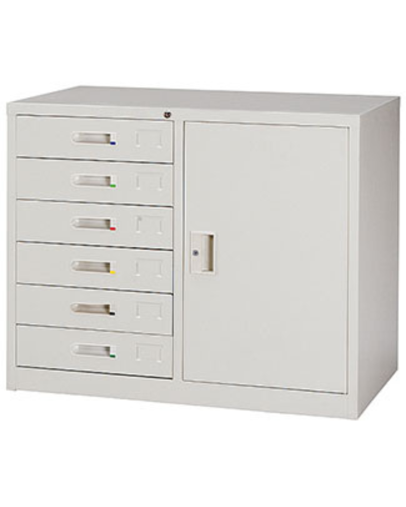 3-29單邊六抽屜鋼製公文櫃