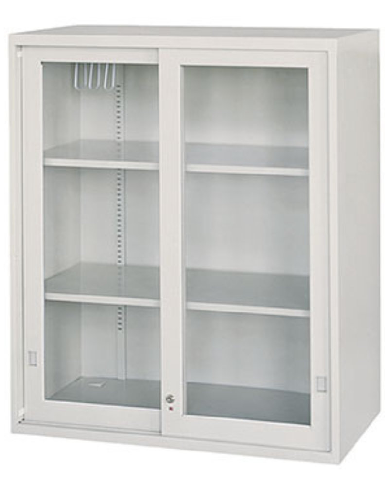 3-18玻璃加框拉門上置式鋼製公文櫃